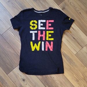 Nike Women's Black Tee with Colorful Graphic